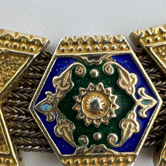 Vintage Sterling Silver and Enamel Byzantine Style Anatoli Desined Suite 128g - Picture 14 of 14